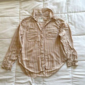 Abercrombie & Fitch Boyfriend Cream Shirt, Size S SMALL